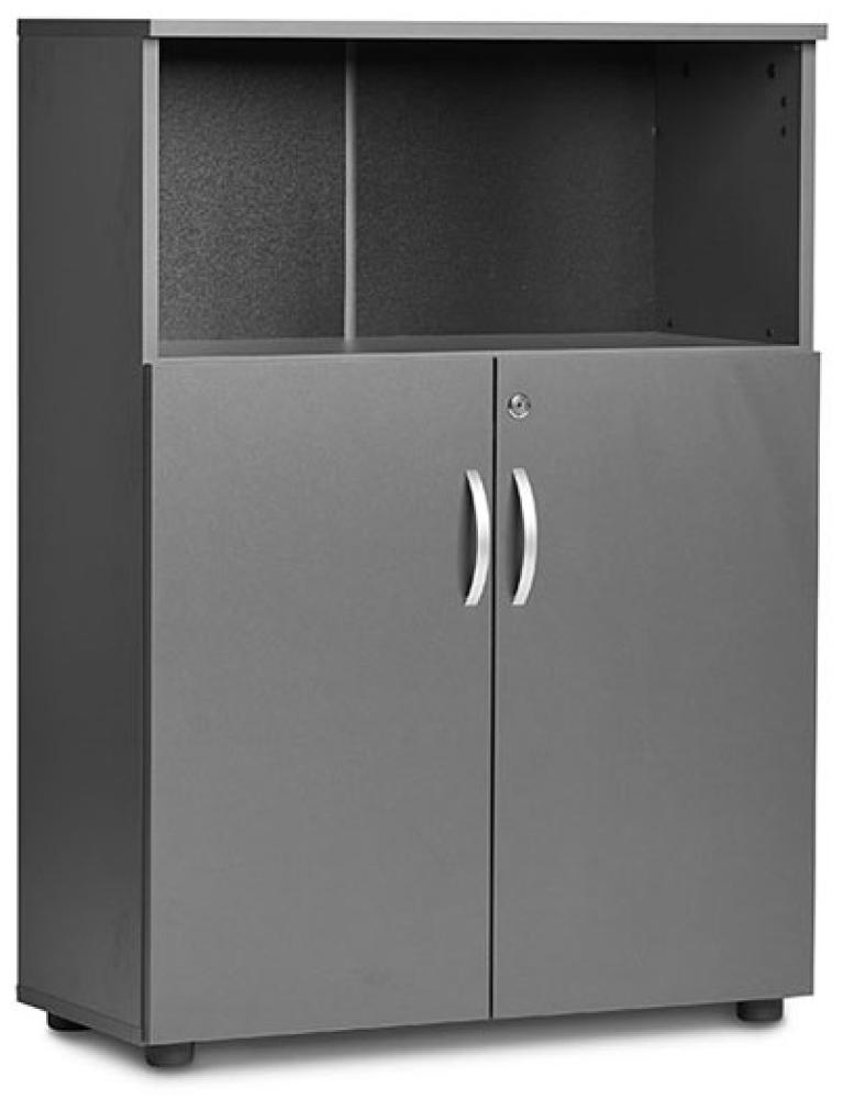 Büroschrank Ekoflex 800x1090 mm Anthrazit mit niedrigen Türen Bild 1