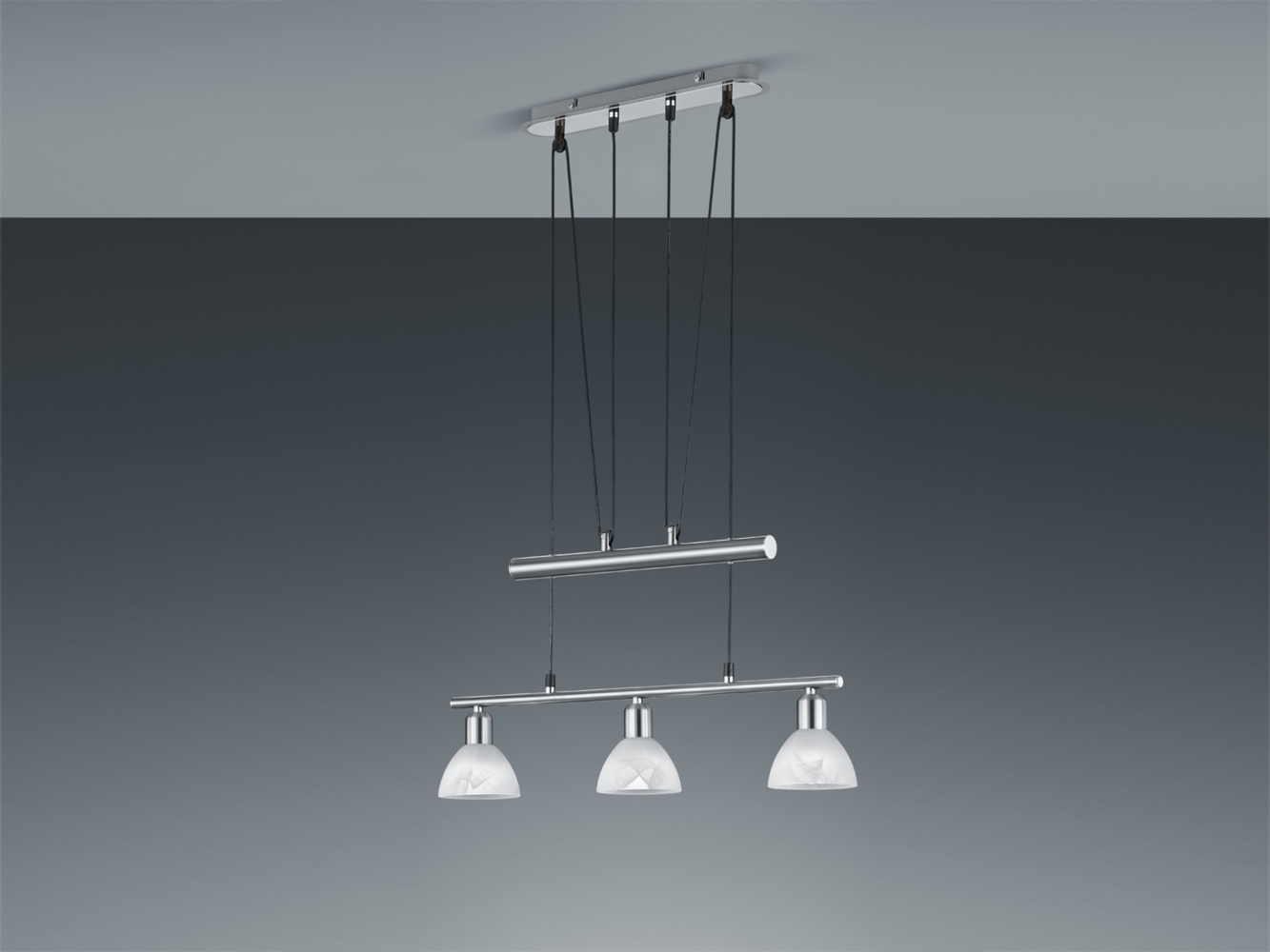Stilvolle 18 Watt LED Hängeleuchte in Nickel matt Bild 1