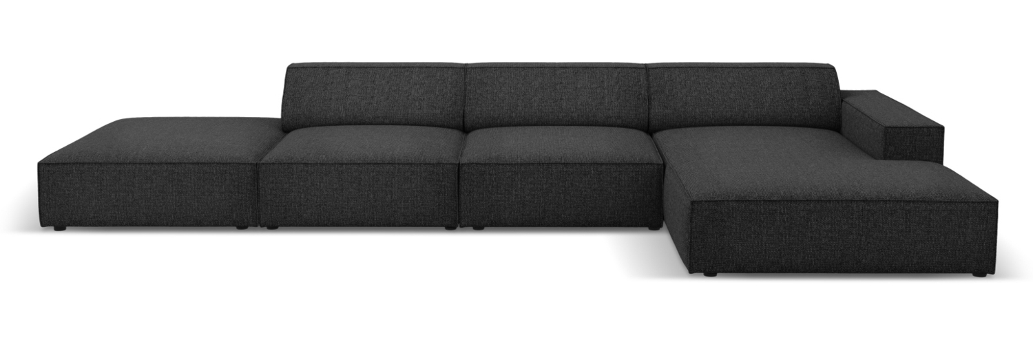 Micadoni Ecksofa Jodie 5-Sitzer Rechts Chenille Haga Schwarz Bild 1