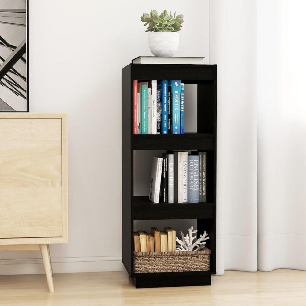 vidaXL Bücherregal/Raumteiler Schwarz 40 x 35 x 103 cm Massivholz Kiefer 810848 Bild 1