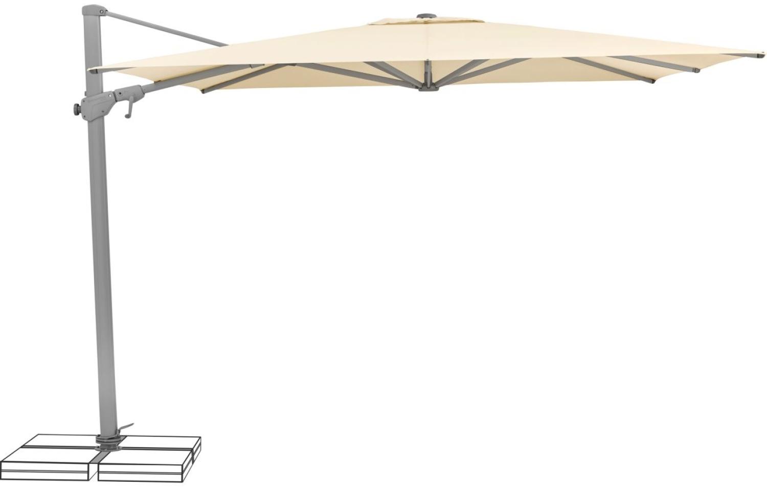 Suncomfort Sonnenschirm Varioflex beige Ampelschirm 3x3m Gartenschirm Kurbel Bild 1