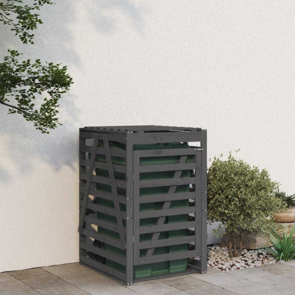 vidaXL Mülltonnenbox Grau 84x90x128,5 cm Massivholz Kiefer 825102 Bild 1