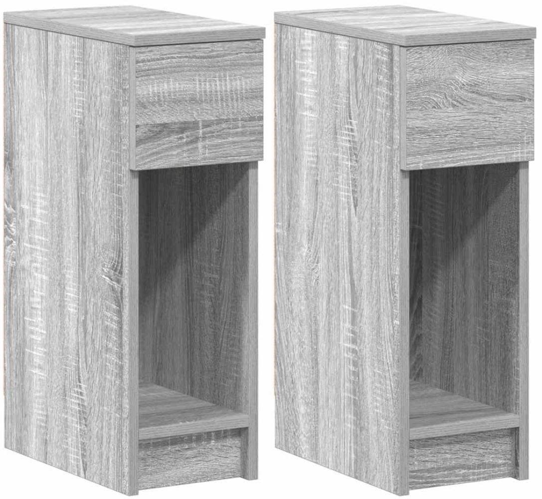 vidaXL Nachttische mit Schublade 2 Stk. Grau Sonoma 20x36x60 cm 858706 Bild 1