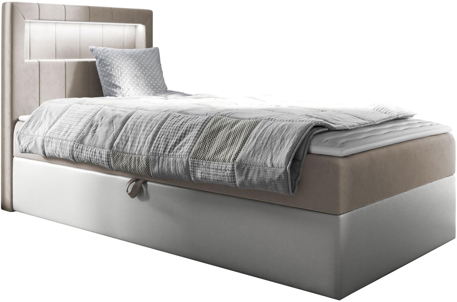 Boxspringbett 'Gladino Junior 1' beige 100 x 200 cm Links Bild 1