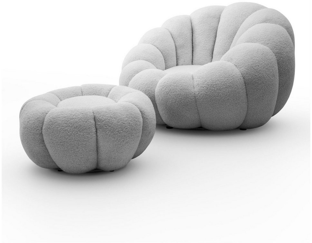 Lookway Drehsessel FLUFFY mit Fußhocker Bequemer Relaxsessel für Wohnzimmer (1x Sessel 1x Fußhocker), Drehsessel Bild 1