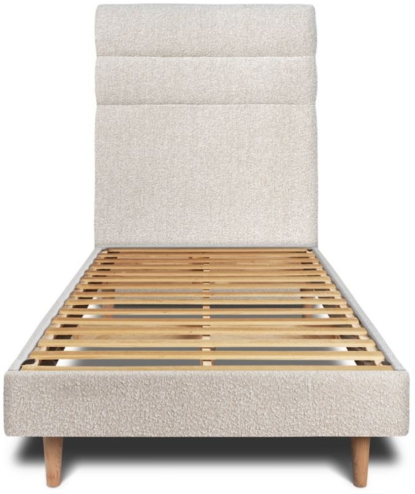 Bett mit gefüttertem Kopfteil – Bouclé-Stoff - 90x190 cm Bild 1