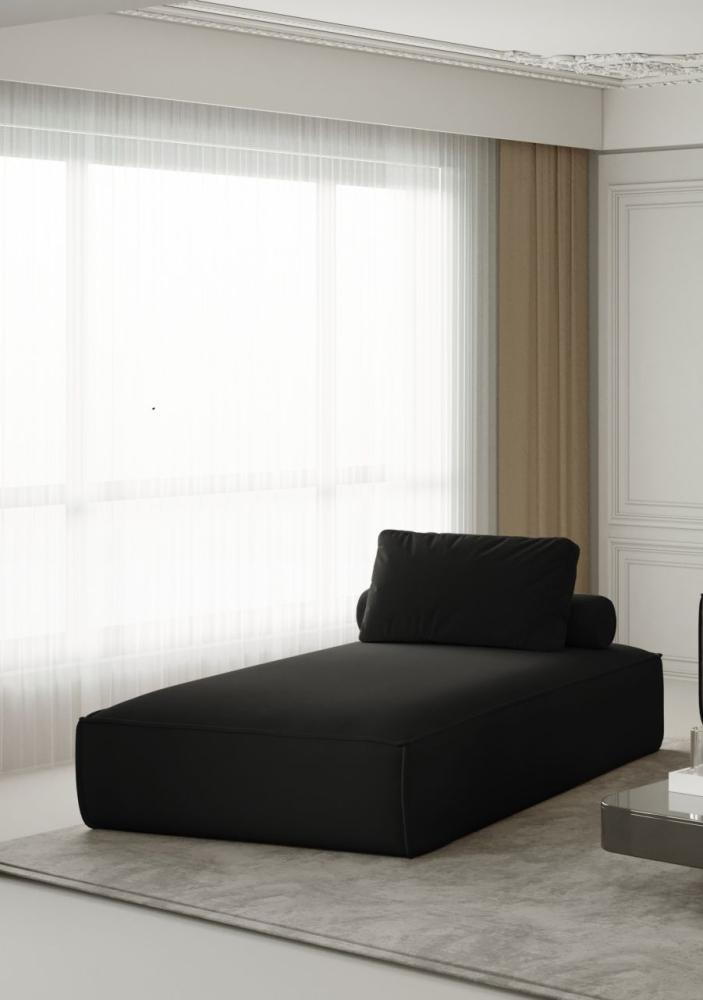 Chaiselongue Sezlong Liege CELES in Stoff Opera Velvet Schwarz Bild 1