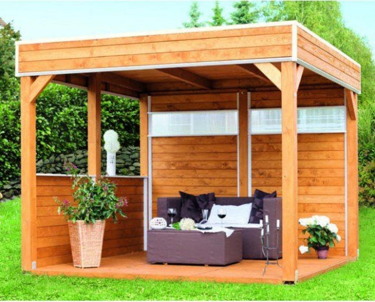 Skan Holz 4-Eck Pavillon Toulouse unbehandelt 302x302 cm Holzpavillon Bild 1