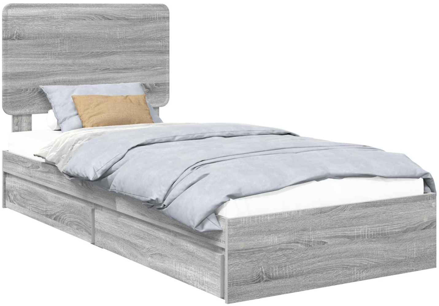 vidaXL Aufbewahrungsbett Graues Sonoma 75x190 cm Holzwerkstoff 3412740 Bild 1