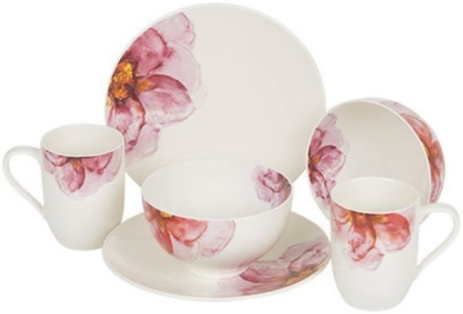 Villeroy & Boch Rose Garden Frühstücks-Set für 2 Personen / 6 Teile Bild 1