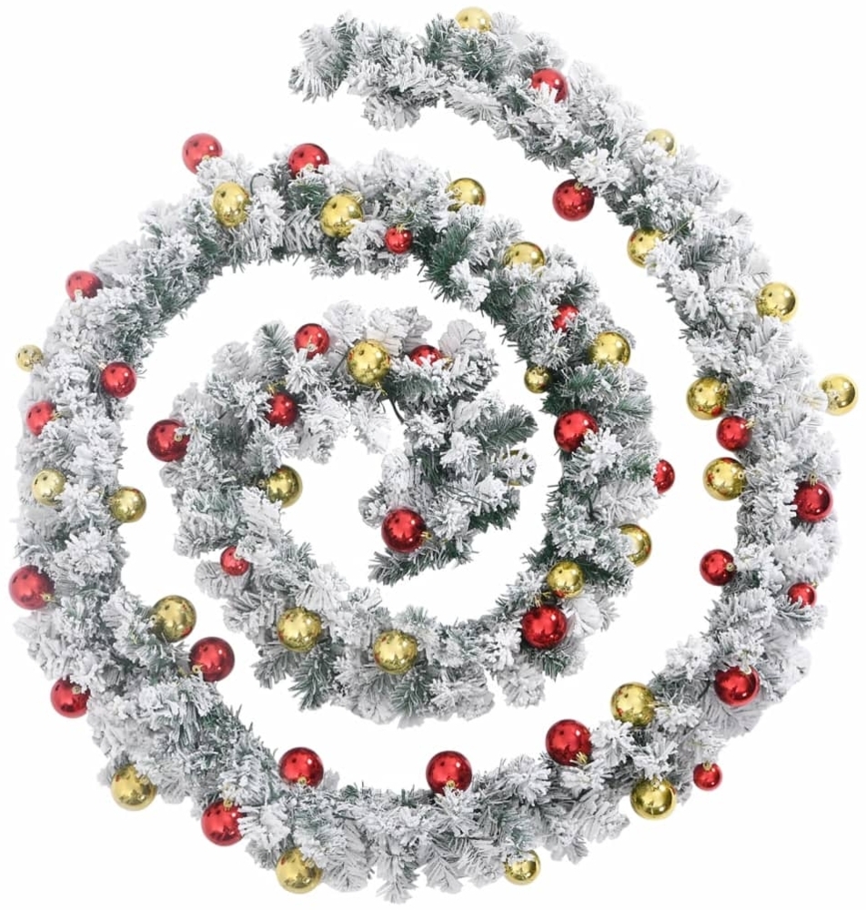 vidaXL Weihnachtsgirlande mit Kugeln und LED-Leuchten Grün 5 m PVC 4019672 Bild 1