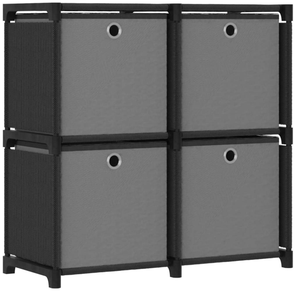 vidaXL Würfelregal mit 4 Boxen Schwarz 69x30x72,5 cm Stoff 322599 Bild 1