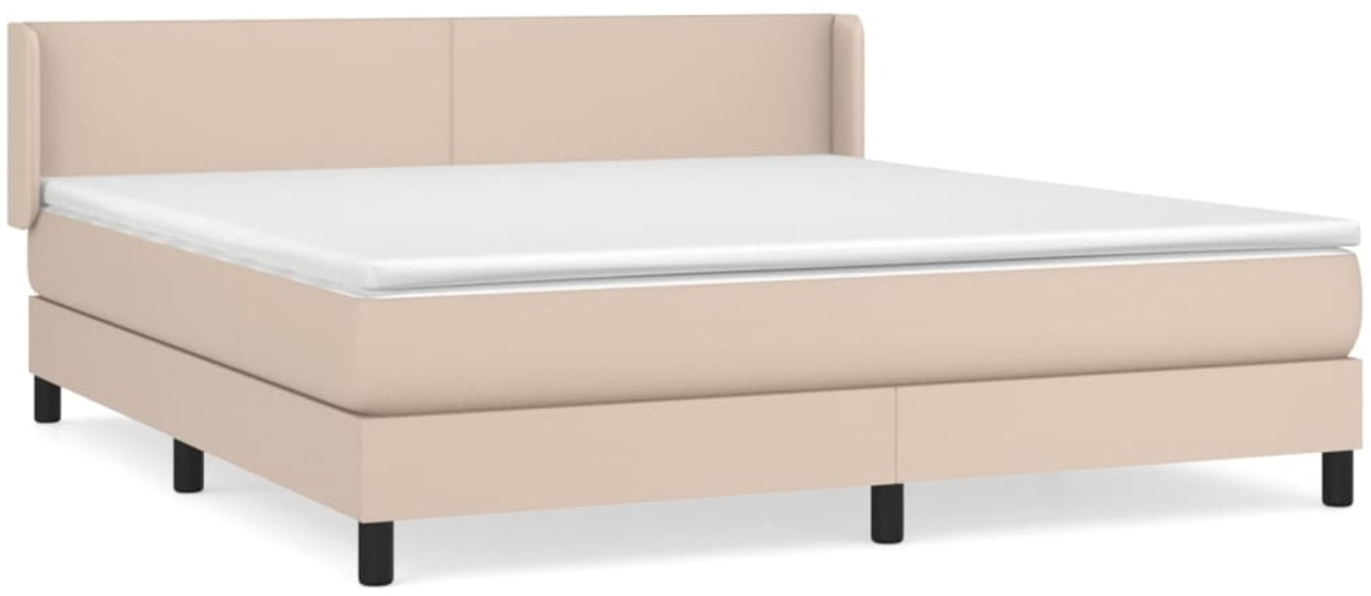 vidaXL Boxspringbett Matratze Cappuccino-Braun 160x200 cm Kunstleder 3130672 Bild 1