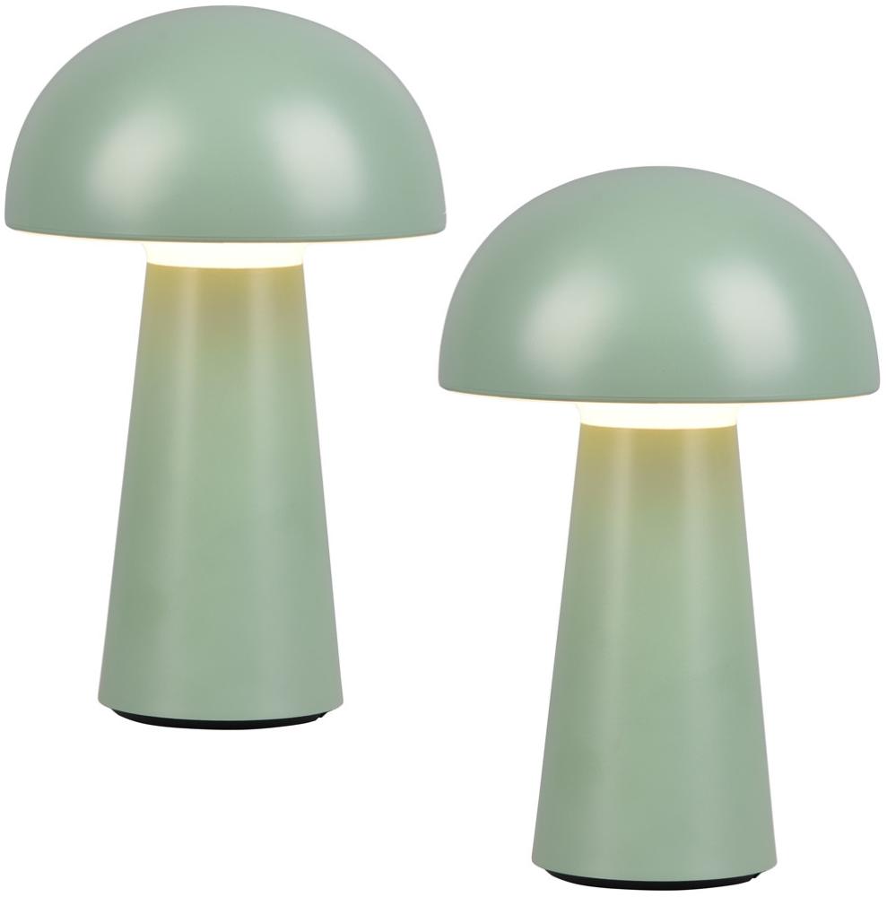 Meine Wunschleuchte Outdoor Akku LED Tischleuchte 2er SET, Touch dimmbar, grün, Höhe 21cm Bild 1