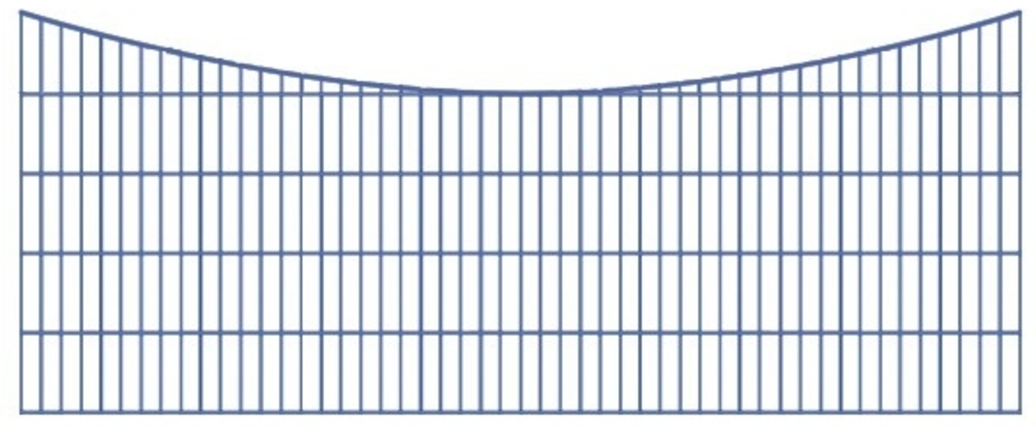 Schmuckzaun / Doppelstabmattenzaun Bogen konkav Komplett-Set mit Abdeckleisten / Anthrazit / 121cm hoch / 47,5m lang Bild 1