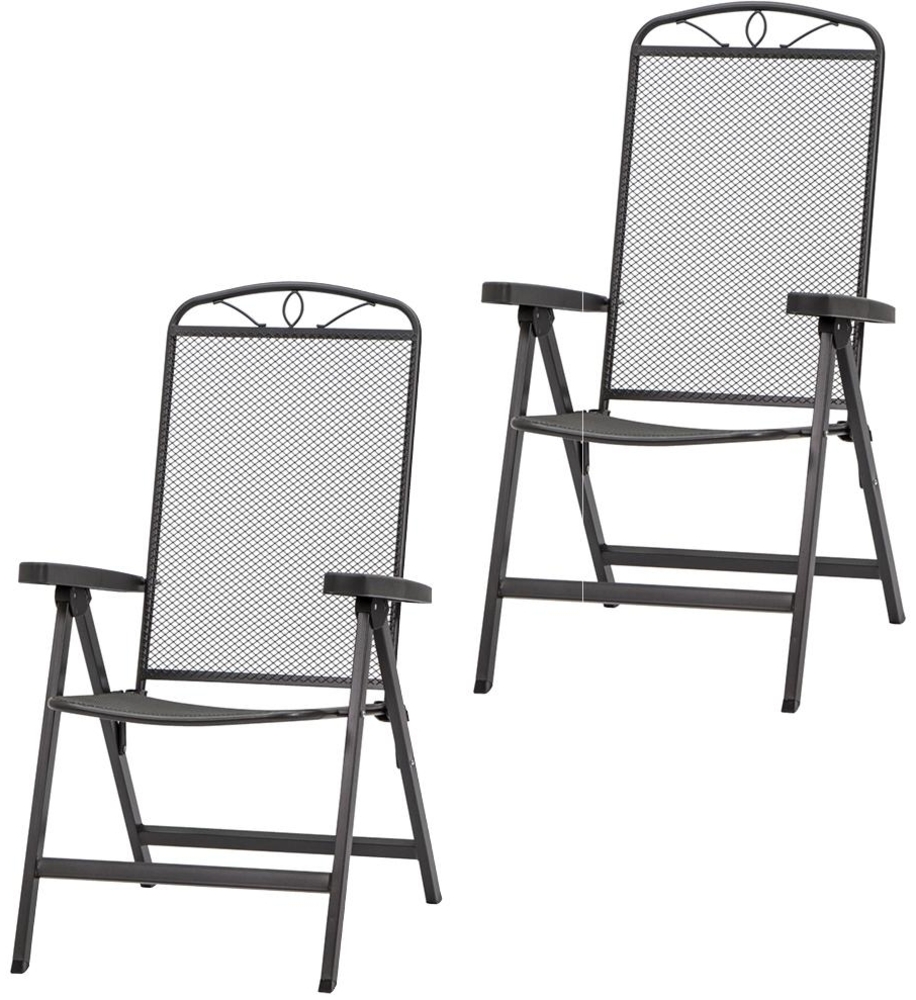 SIENA GARDEN Elda Set 2-teilig Klappsessel anthrazit Stahl Bild 1