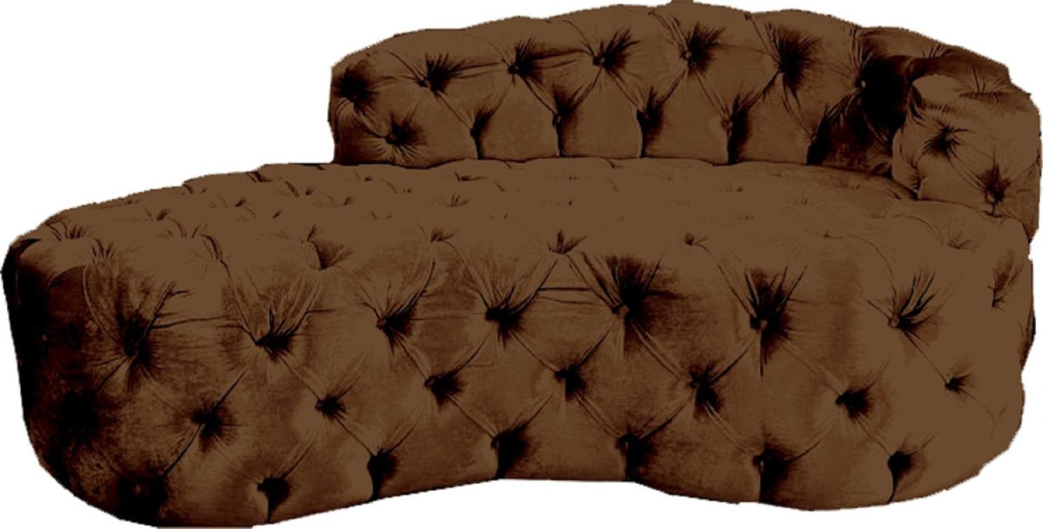 Casa Padrino Luxus Chesterfield Samt Chaiselongue Braun Bild 1