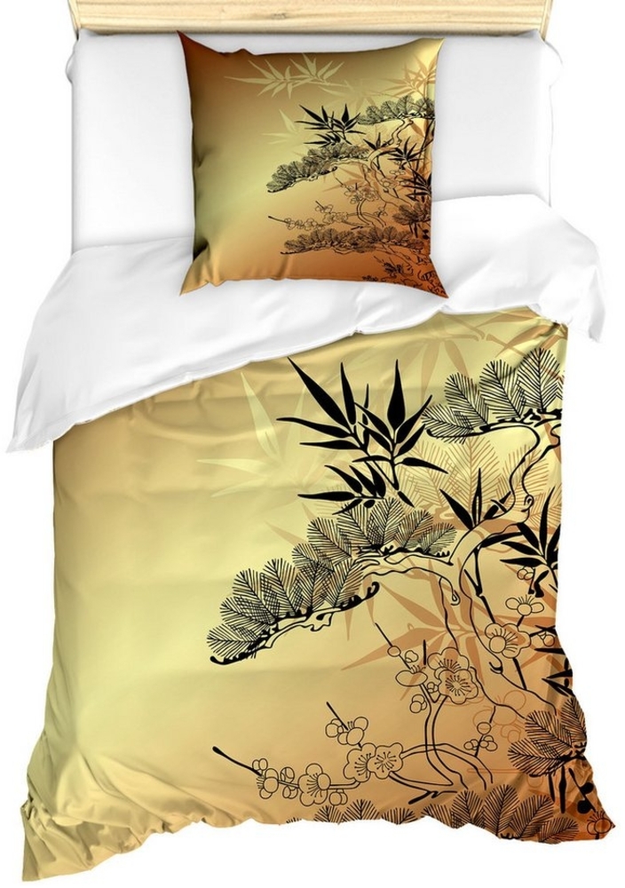 Abakuhaus Bettwäsche Milbensicher Allergiker geeignet mit Kissenbezug, Microfaser, japanisch Bambus Motive Bild 1