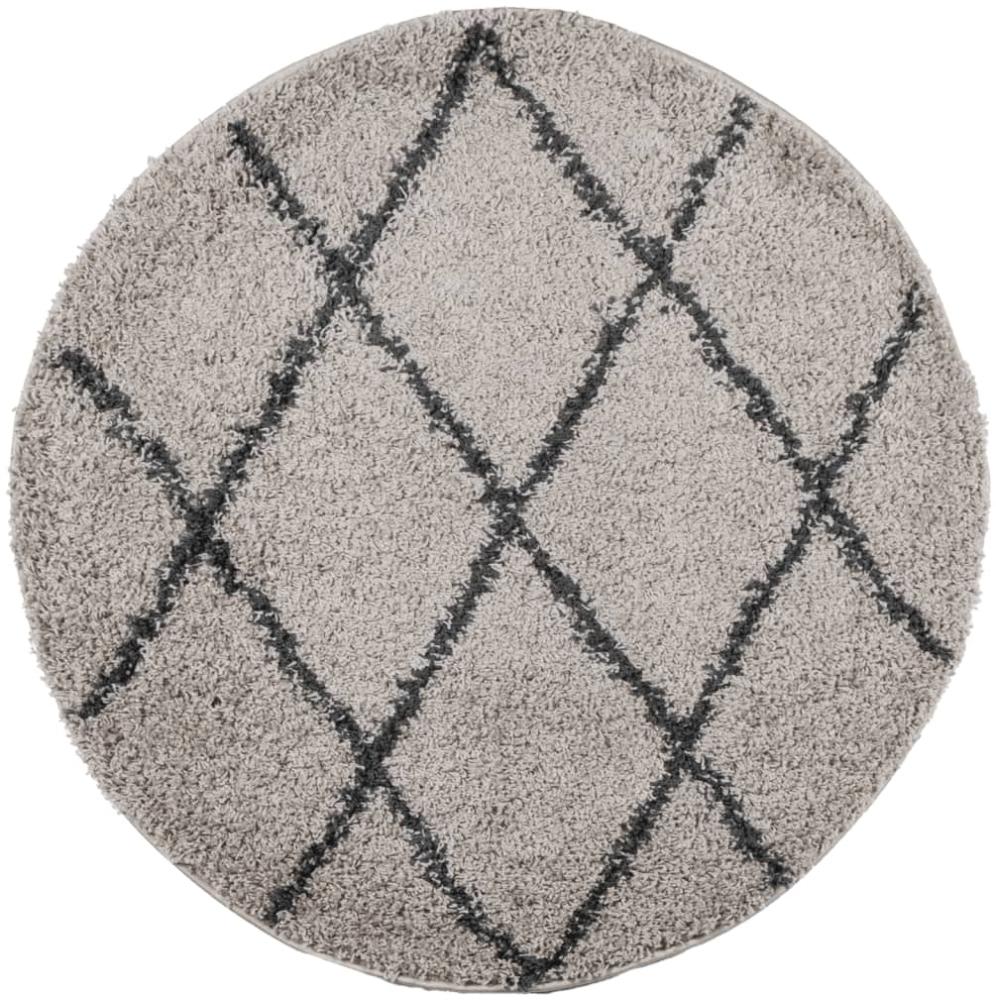 vidaXL Shaggy-Teppich PAMPLONA Hochflor Modern Beige Anthrazit Ø 280cm 375403 Bild 1