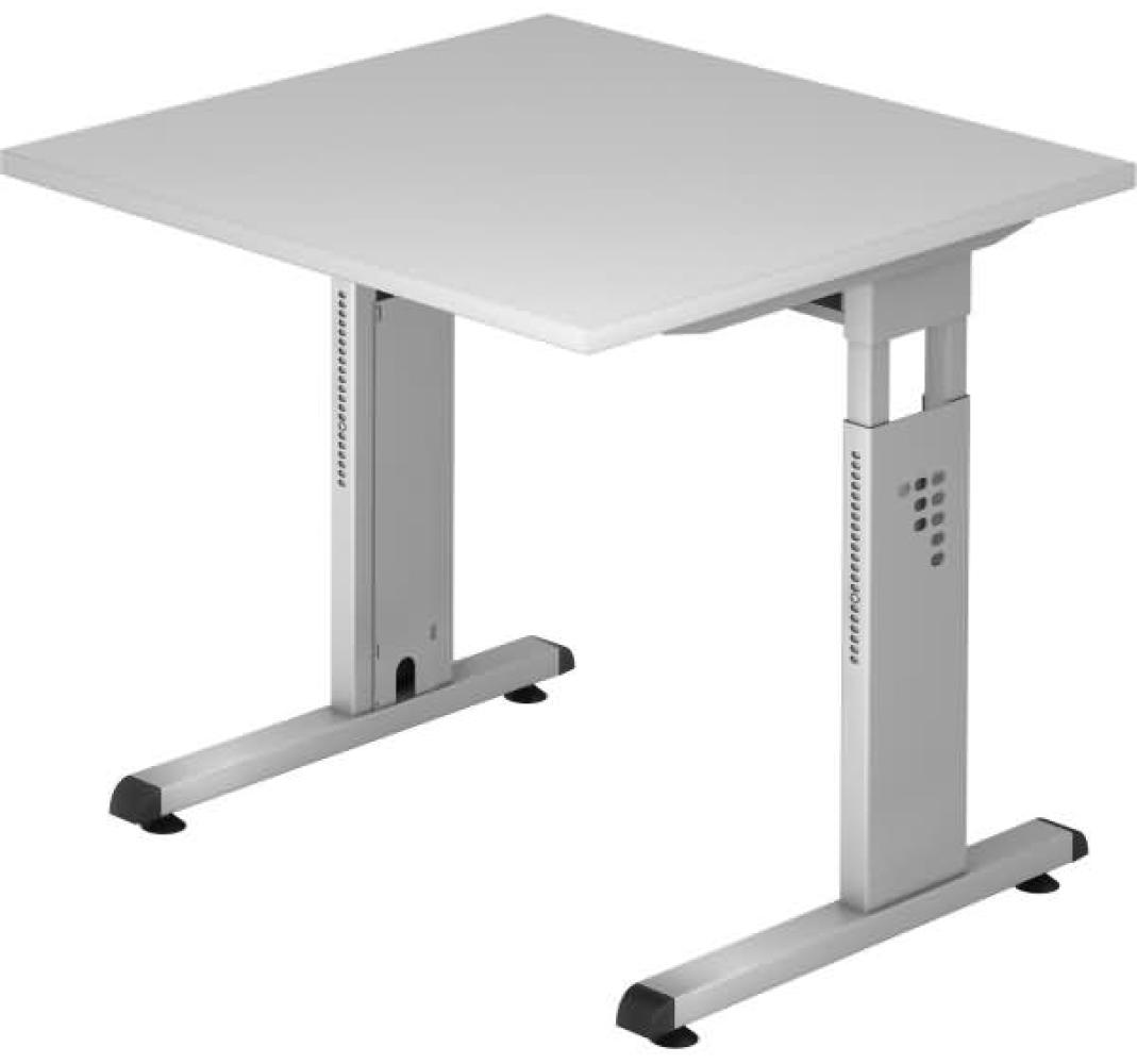 Schreibtisch OS08 C-Fuß 80x80cm Grau Gestellfarbe: Silber Bild 1