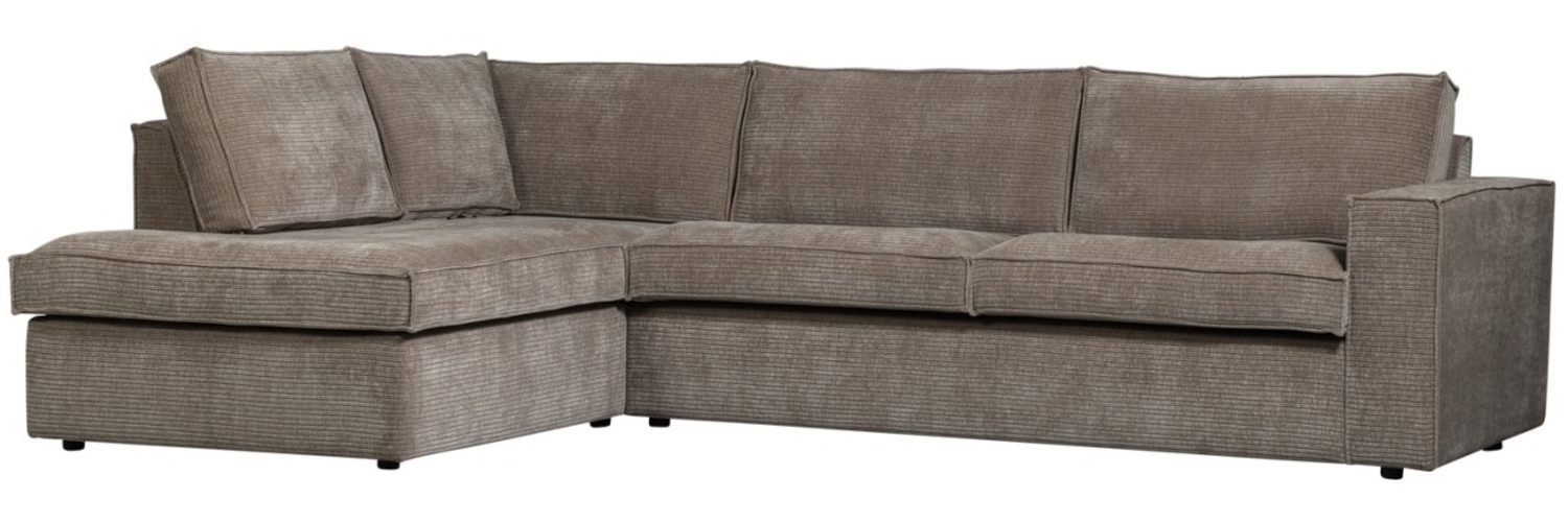 Ecksofa Hajo mit Cordbezug Links, Taupe Bild 1