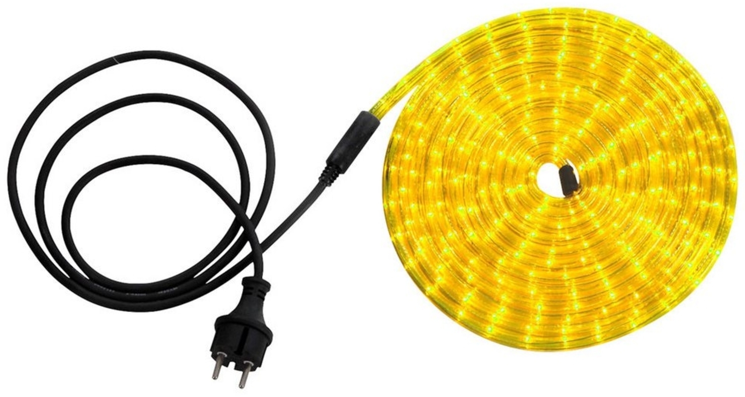 LED Lichterschlauch, gelb, 1,5 m Zuleitung, Stecker, 600 cm Bild 1