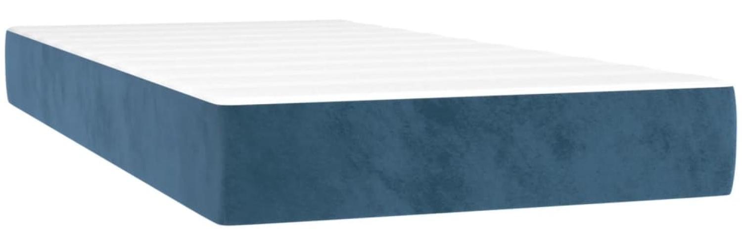 vidaXL Taschenfederkernmatratze Dunkelblau 90x190x20 cm Samt 347712 Bild 1