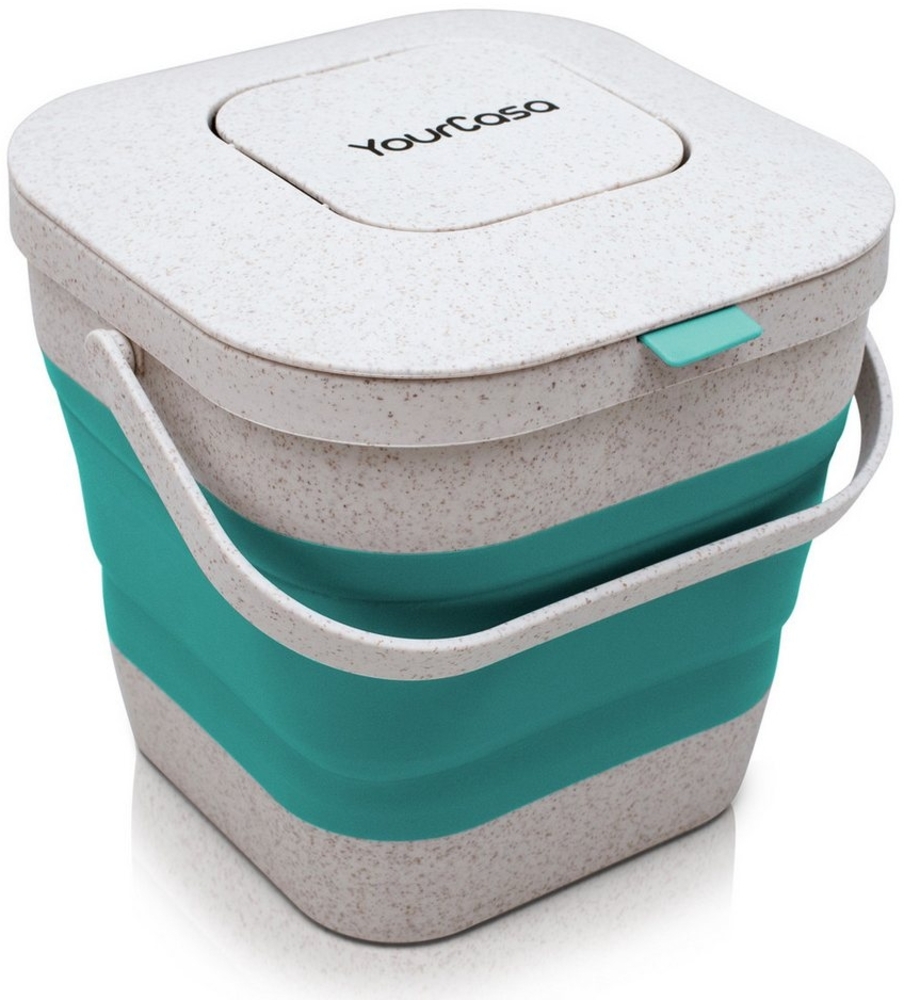 YourCasa Biomülleimer YourCasa® Biomülleimer Küche klein 4L nachhaltig mit Akivkohlefilter, Fassungsvermögen 4L, nachhaltige Materialien Bild 1