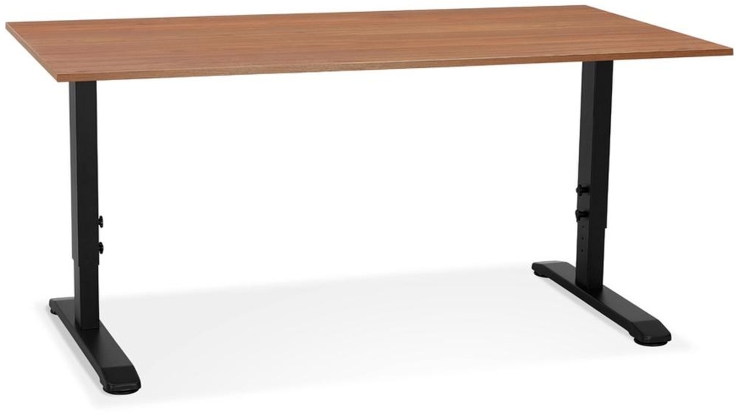 Kadima Design Schreibtisch höhenverstellbar | 160x80 cm | Holz-Metall Design Ergonomisch | Computertisch Braun-Schwarz Bild 1