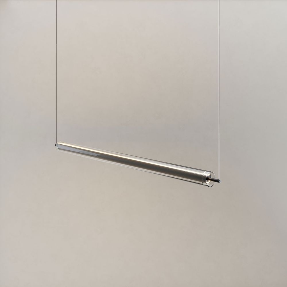 s.luce Ranya LED Up & Down Pendelleuchte mit Glas-Cover & Fernbedienung Schwarz, Klar 130cm Bild 1