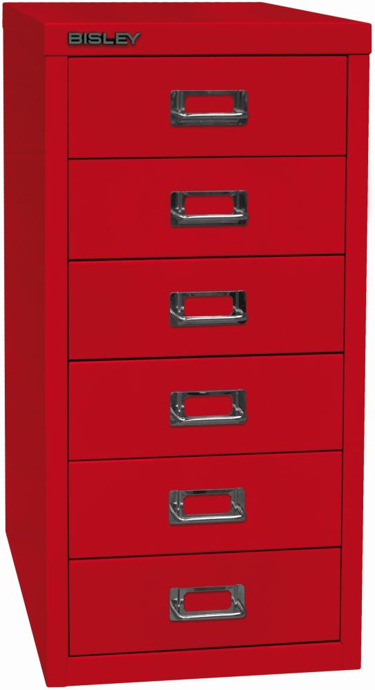 Bisley MultiDrawer™, 29er Serie, DIN A4, 6 Schubladen, Farbe kardinalrot Bild 1