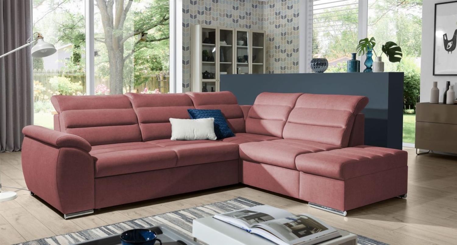 Ecksofa Schlafsofa Sofa PASCARA in Stoff Esito Altrosa Ottomane Rechts Bild 1