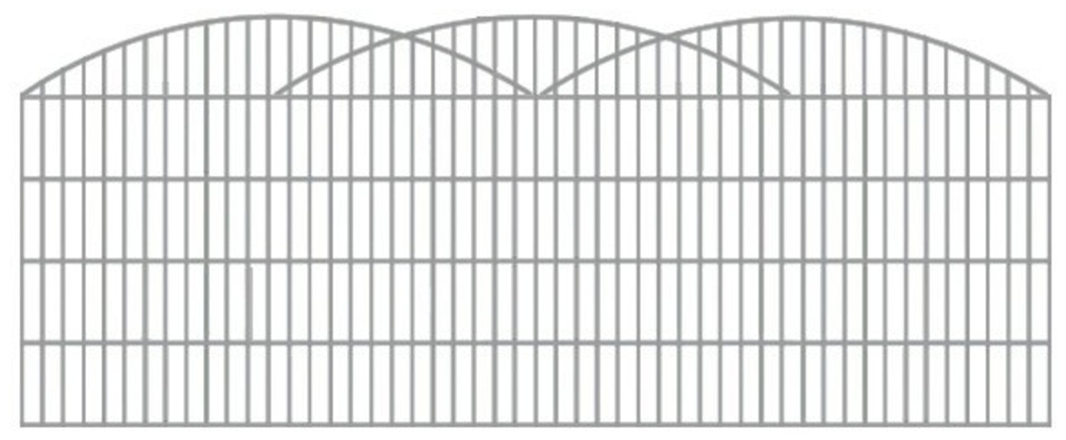 Schmuckzaun / Doppelstabmattenzaun 3-er Bogen Komplett-Set mit Abdeckleisten / Verzinkt / 201cm hoch / 45m lang Bild 1