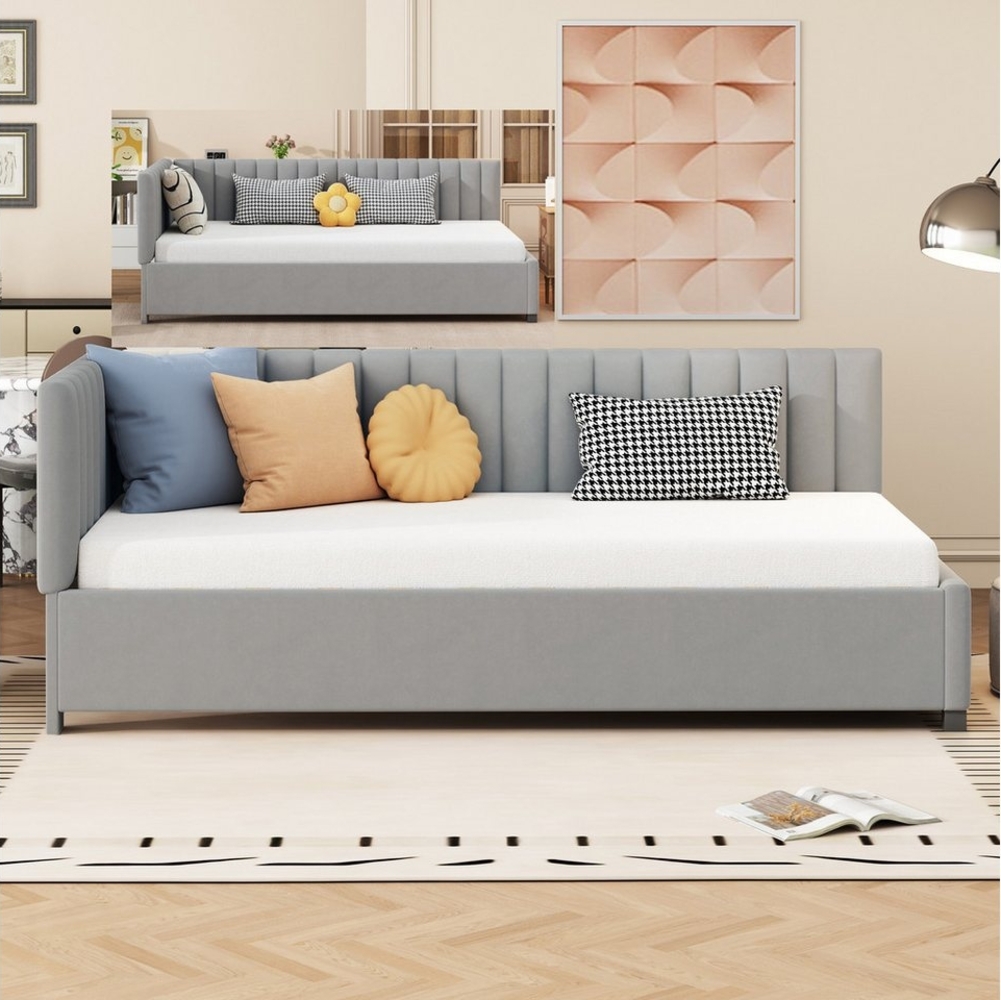MODFU Schlafsofa Polsterbett Daybett Tagesbett Gästebett Jugendbett, ohne Matratze Bild 1