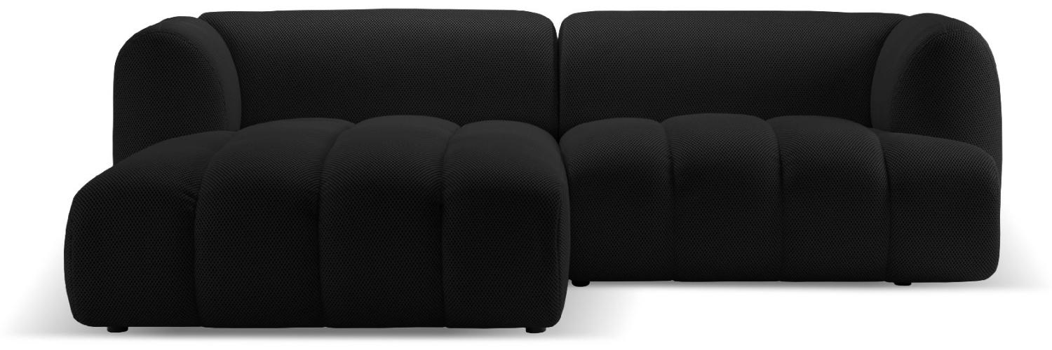 Micadoni Modulares Ecksofa Harry 3-Sitzer Links 3D-Stoff Schwarz Bild 1