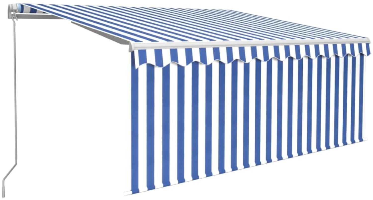 vidaXL Markise Manuell Einziehbar mit Rollo 3x2,5 m Blau und Weiß 3069256 Bild 1