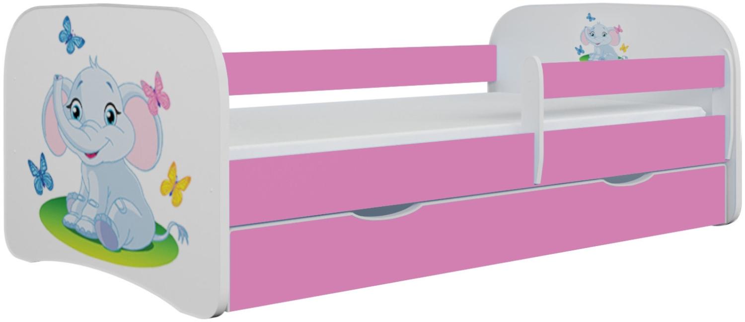 Kinderbett Jona inkl. Rollrost + Matratze + Bettschublade 70*140 cm Rosa Bild 1
