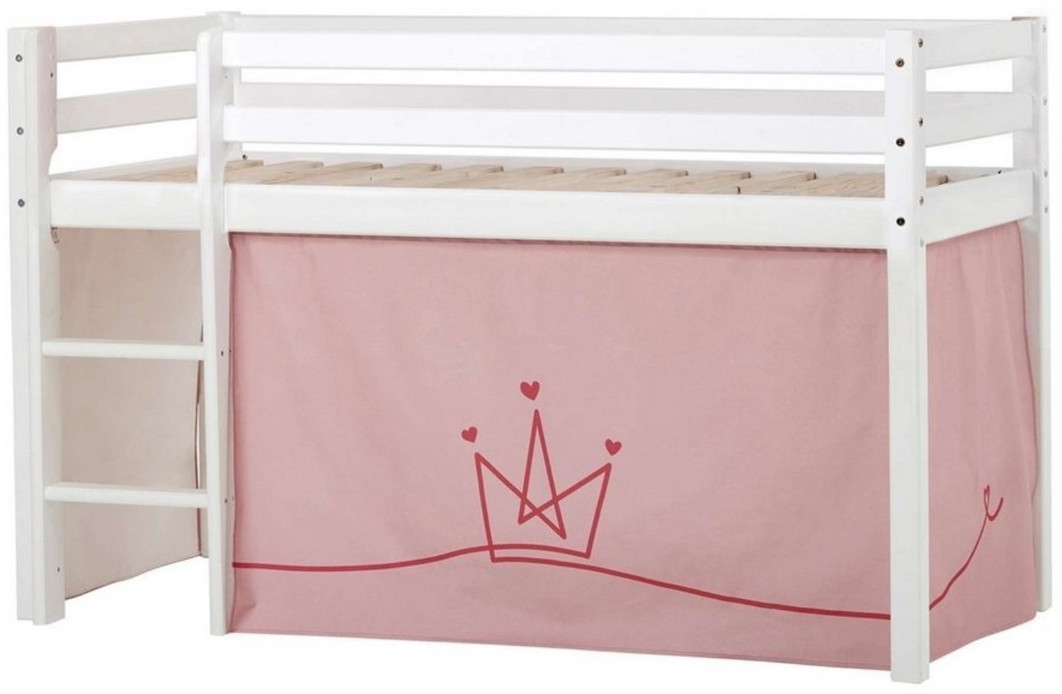 Hoppekids Hochbett ECO Dream, Kinderbett, Spielbett, Halbhohes Bett aus Massivholz inkl. Vorhang-Set Creator, Bettgröße & Matratze wählbar Bild 1
