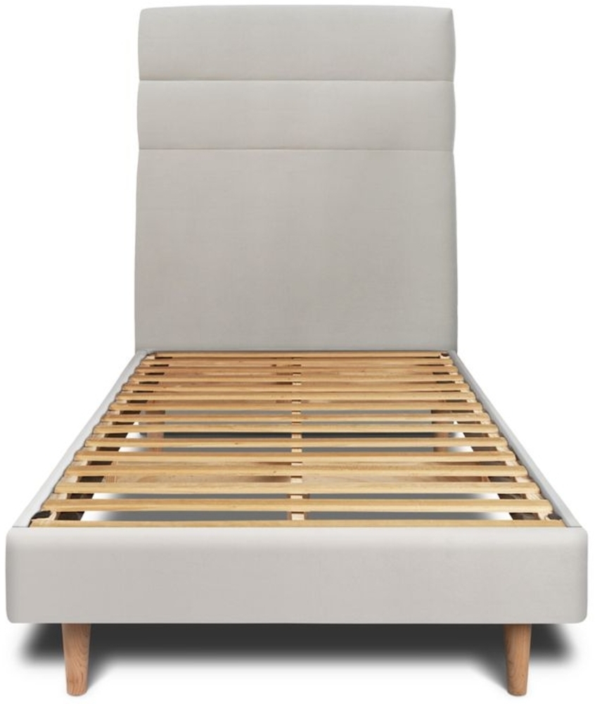 Bett mit gefüttertem Kopfteil – Samtstoff - 90 x 190 cm Bild 1