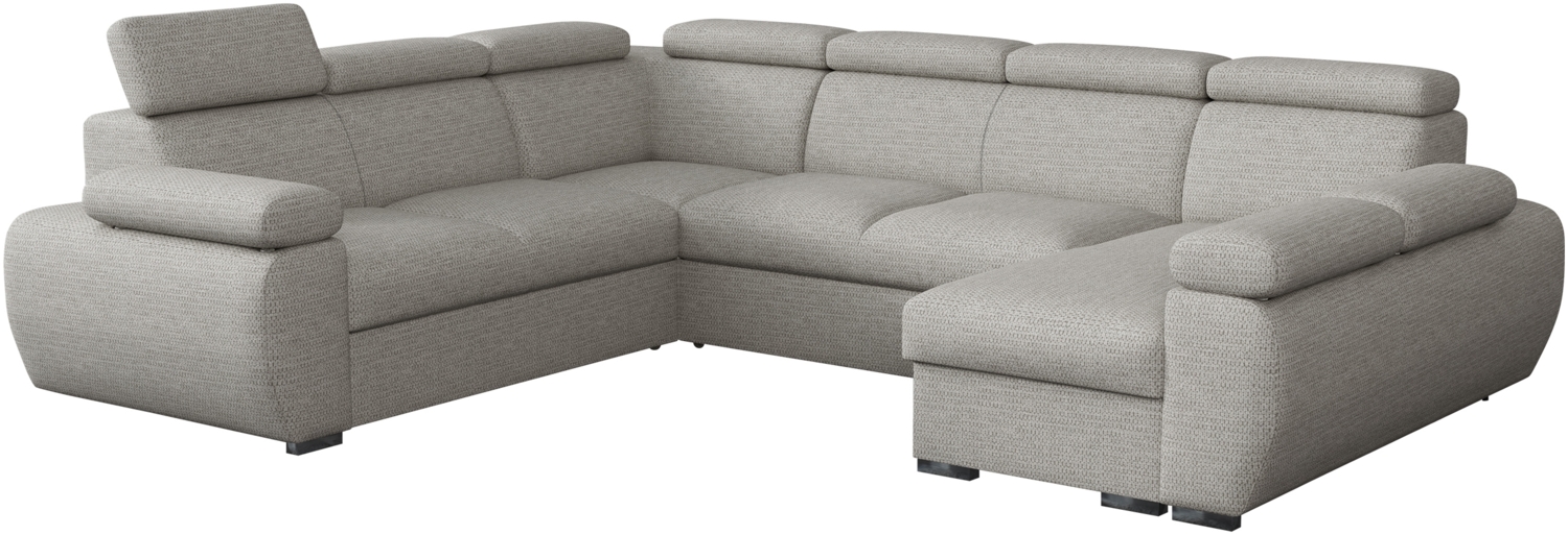 Ecksofa Boston U mit Bettkasten, Schlaffunktion, Einstellbare Kopfstützen (Aragon 80, Seite: Rechts, 2r+R+2p+LC) Bild 1