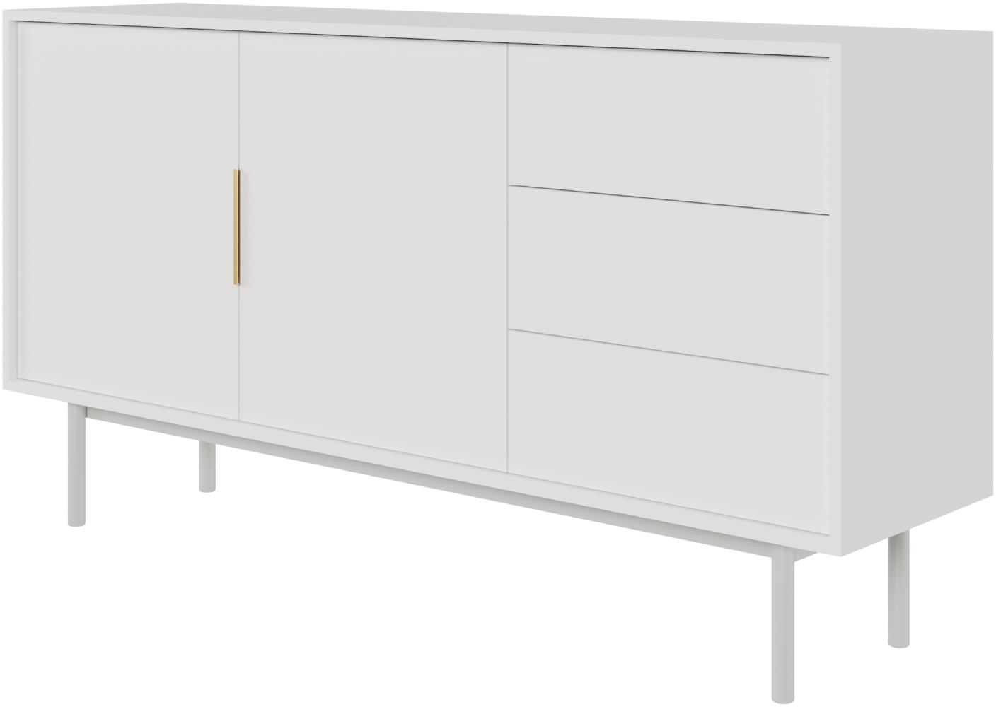 Selsey 'Viviaro' Sideboard 2-türig mit 3 Schubladen, weiß, ca. 82 x 154 x 39 cm Bild 1