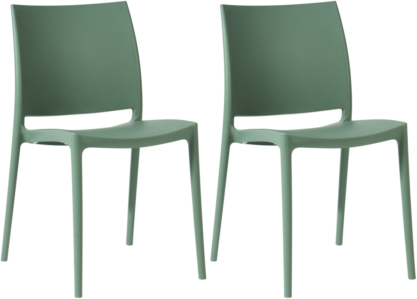 CLP 2er Set Gartenstühle Meton stapelbar wetterfest UV-beständig,oliv Bild 1