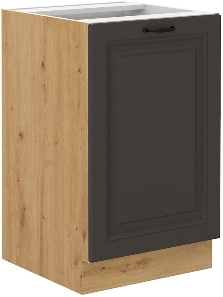 Spülenschrank 50 cm Stilo Grau + Eiche Artisan Küchenzeile Küchenblock Küche Bild 1