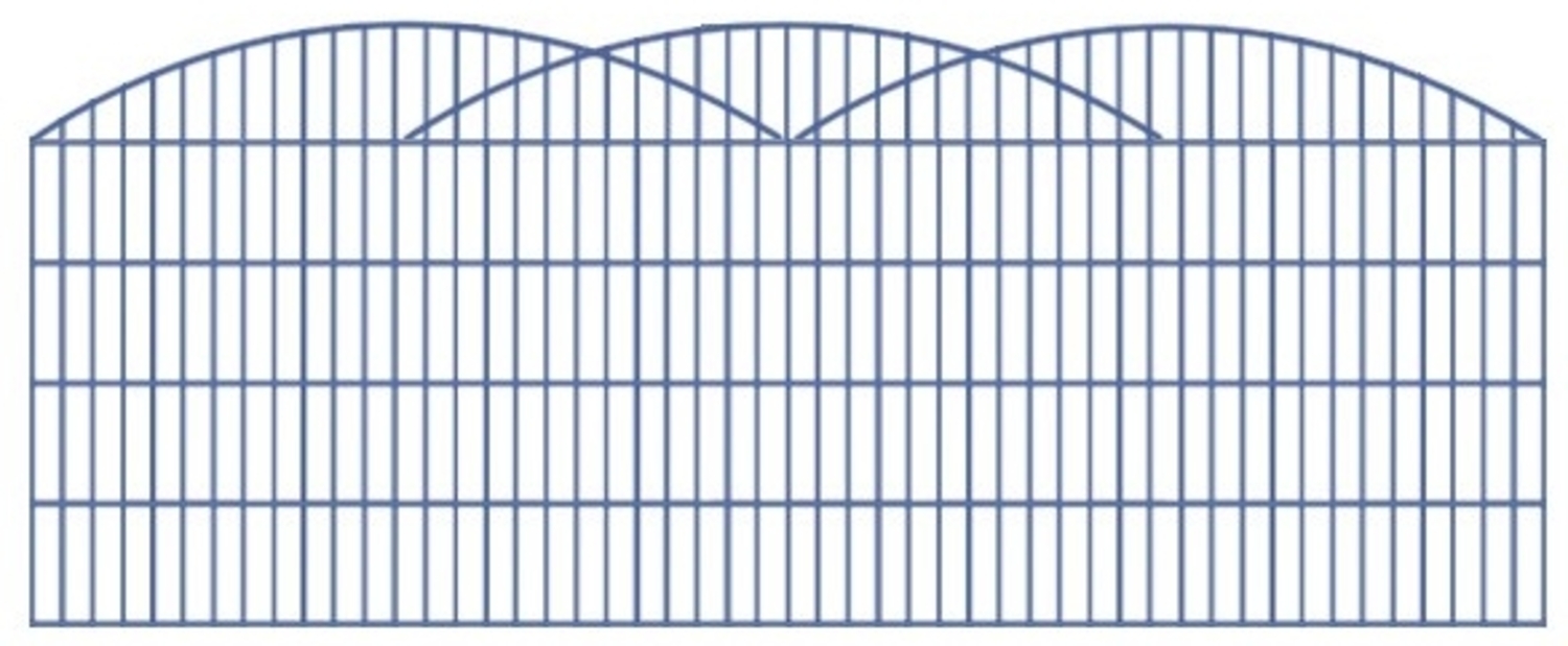 Schmuckzaun / Doppelstabmattenzaun 3-er Bogen Komplett-Set / Anthrazit / 121cm hoch / 77,5m lang Bild 1