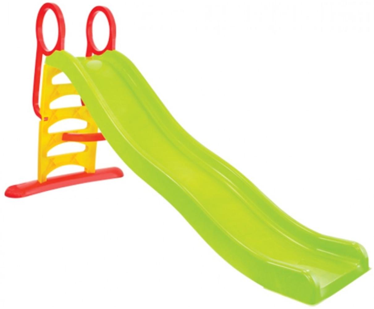 Mochtoys 11557 'Large Slide', 205 x 110 x 84 cm (LxHxB), ab 2 Jahren, 2in1 Kinder- und Wasserrutsche, bis 50 kg belastbar, rot-grün-gelb Bild 1