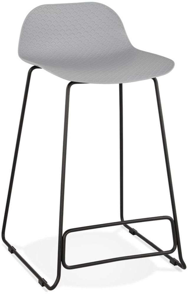 KADIMA DESIGN Sitzhocker Kunststoff | 66cm hoch | Für Küchentheke | Grau Sitz/Schwarze Beine | bis 120kg Bild 1