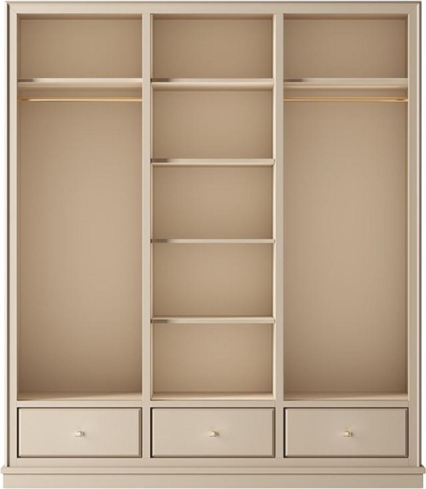 Casa Padrino Luxus Kleiderschrank Beige 200 x 60 x H. 230 cm - Offener Schlafzimmer Schrank - Schlafzimmer Möbel - Hotel Möbel - Luxus Einrichtung - Schlafzimmer Einrichtung - Luxus Möbel Bild 1