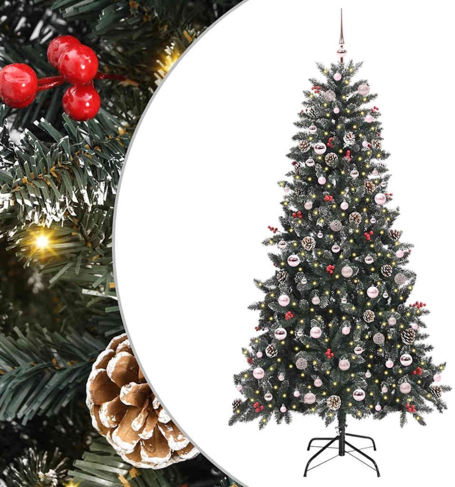 vidaXL Künstlicher Weihnachtsbaum Grün 210 cm PVC, Plastik und Stahl 3395894 Bild 1