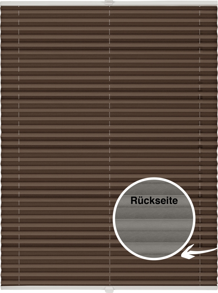 ondeco Plissee Thermo für Fenster innen, Montage in Glasleiste mit Spannschuh, Sonnenschutz-Rollo, Lichtschutz und blickdicht, leichte Verdunkelung, Hellbraun, B): 91-100 cm, H): 201-250 cm Bild 1