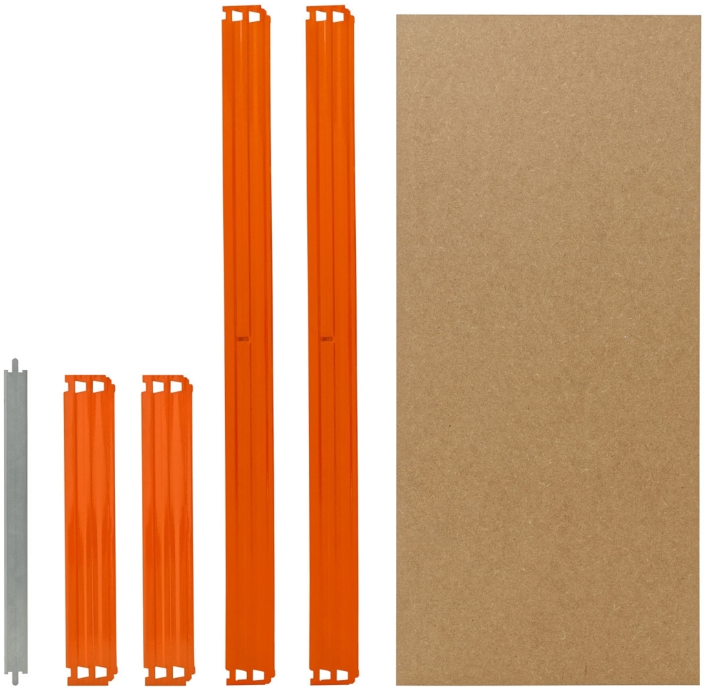 shelfplaza PRO 30x23 cm Fachboden-Set in blau-orange für PRO Schwerlastregale mit 200 kg Traglast pro Boden Bild 1